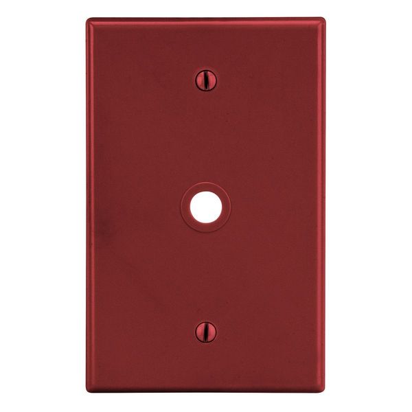Hubbell Wiring Device-Kellems Wallplate, 1-Gang, .406" Opening, Box Mount, Red P11R